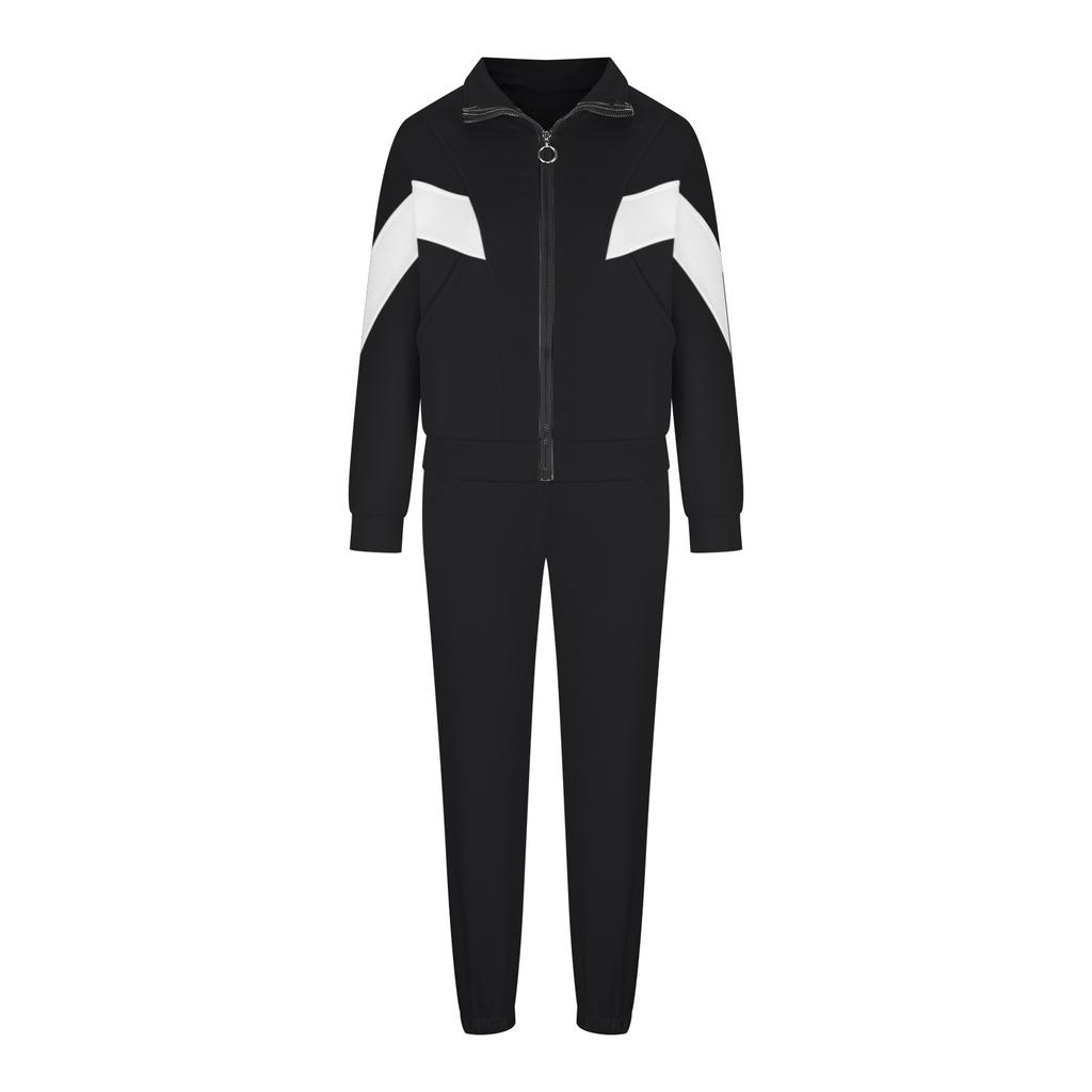 Женский осенне-зимний повседневный спортивный костюм с длинными рукавами в европейском и американском стиле, комплект из 2 предметов