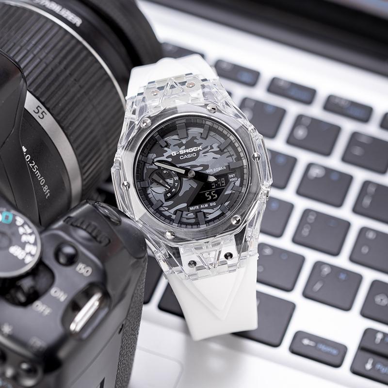 Casio Мужские часы с двойным дисплеем (жидкокристаллический/аналоговый) Серия Gray Watch GA-2100CA-8A-P03