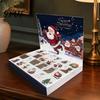 Christmas Present Boxes Countdown Gift Packaging Box, Xmas Advent Calendar with 24 Holiday Slots, DIY Fillable Empty Storage Party Supplies