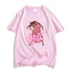 Ратц Розовая Мышь Мультяшная Футболка Короткий Рукав Женская Футболка Повседневная Каваи Летняя С Круглым Вырезом Футболка Милая Женская Мягкая Футболка