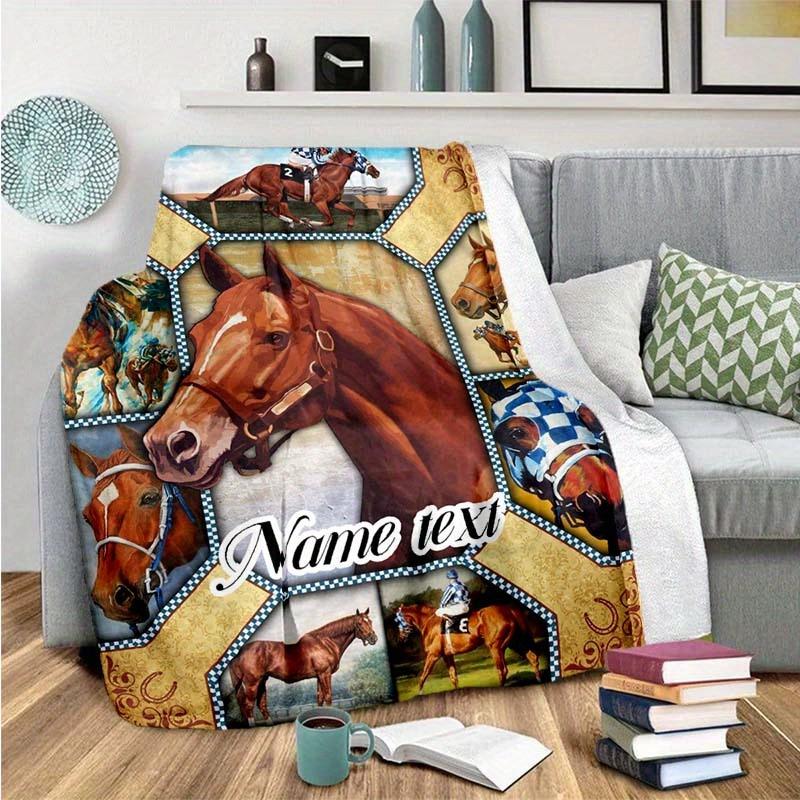 Race Customized Your Name Blanket Warm Comfortable Soft Blanket For Chair Office Sofa Bed Sofa Office Camping Suitable For Gifting Relatives And