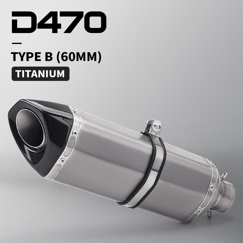 Titanium Alloy Universal Motorcycle Exhaust Pipe Muffler Fit For Most Models Z400 Z900 MT07 MT09 CB190 R1 470MM