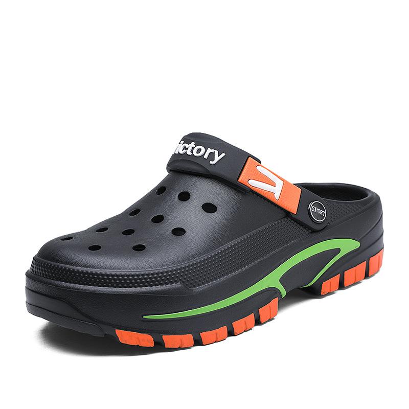 Мужские летние сандалии-дырки, универсальные, мужские пляжные туфли, повседневные дышащие полузакрытые прохладные тапочки для мужчин