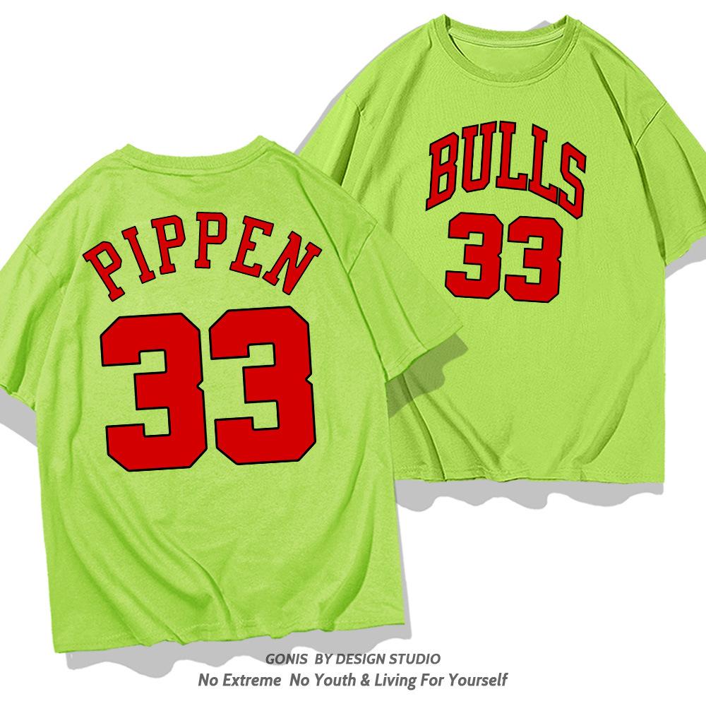 Pippen No. 33 short-sleeved T-shirt for men's summer young students trendy basketball sports loose half-sleeves