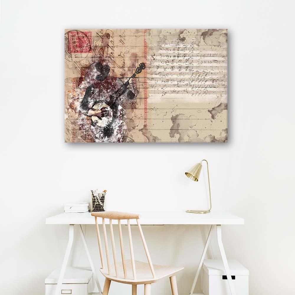 Canvas print, Abstract vintage musician