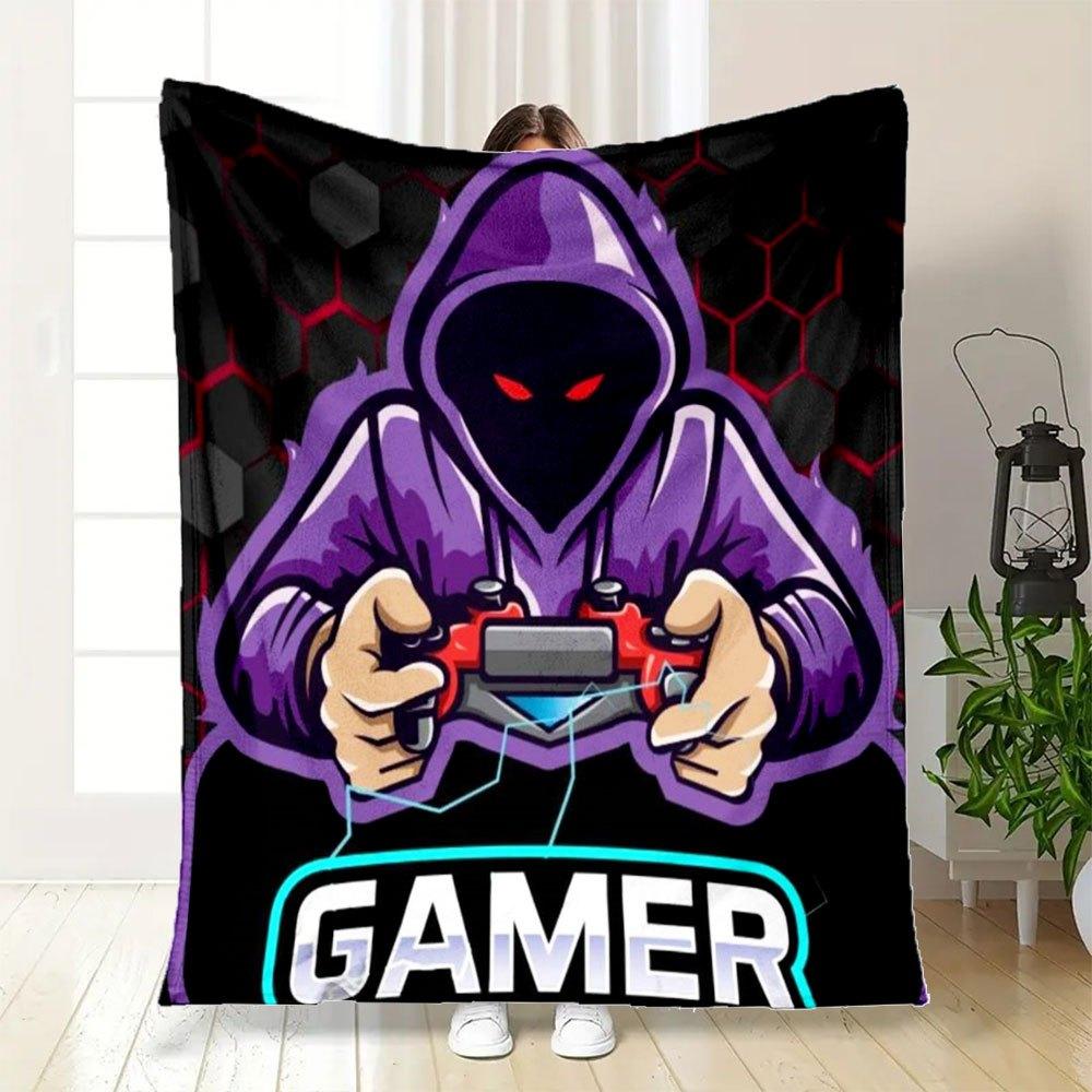 "Pro Gamer Hoodie: Purple Gaming Sweatshirt for Gamers"Blanket Flannel Throw Blanket for Sofa, Bed, Travel, Camping, Office, Couch, Chair, A