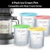 Ice Cream Pints Cup Ice Cream Containers with Lids&Spoon Suitable for NC500 NC501 Series Leak Proof Kitchen Accessories