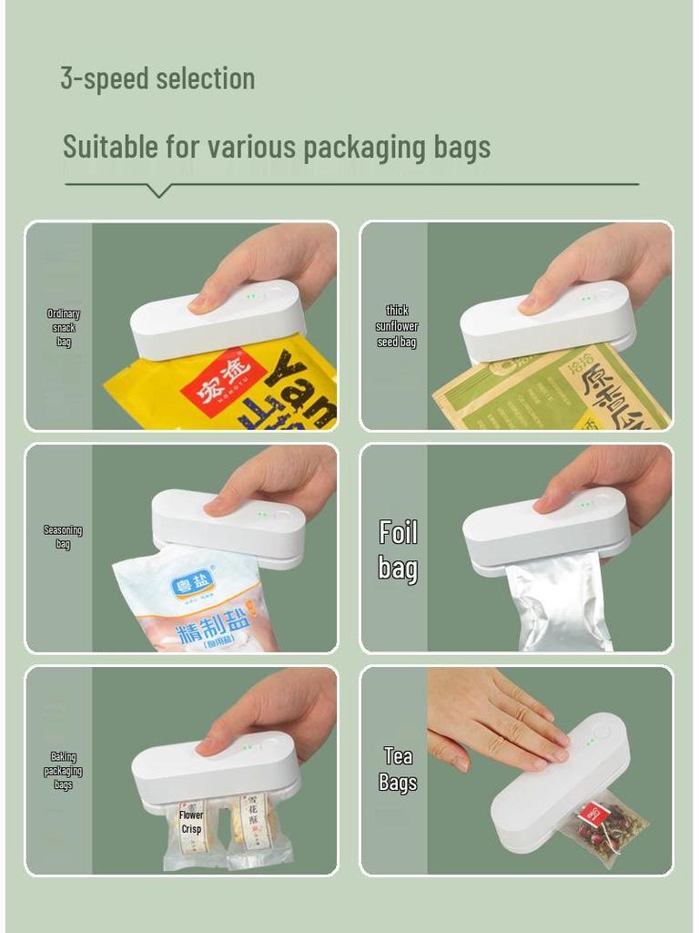 Перезаряжаемый Портативный Мини Запайщик для Упаковки Снеков