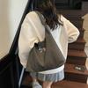 2025 осень новая мода простая холщовая сумка для поездок на работу большая вместимость нишевый дизайн ленивый стиль плечевая сумка-подмышка