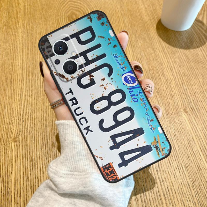 Retro Funny License Plate Funda For OPPO Reno 13 F 14F 12F 11F 8T 7 8 Lite 10 11 12 14 OPPO Find X5 X6 X8 X9 Pro Case