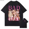 Футболка с графическим принтом Singer Bad Gyal Винтаж 90-х для унисекс Женщин Хип-хоп Уличная одежда Оверсайз Топы 100% Хлопок Футболка BG2