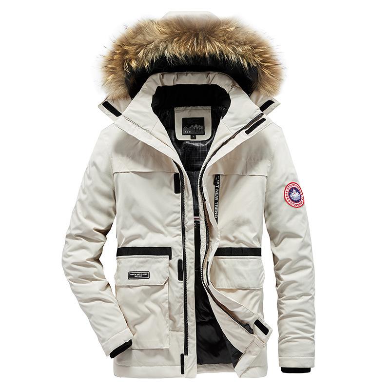 Мужская одежда, средняя и длинная, термобельё с хлопковой подкладкой, мужская шапка-ушанка большого размера, утолщённое свободное повседневное мужское зимнее пальто с хлопковой подкладкой