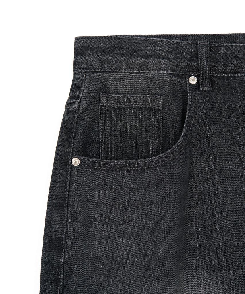 EXCONTAINER Deep Washed Wide Denim Pants (Washed Black)
