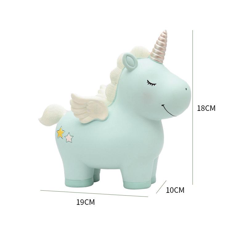Resin Unicorn Piggy Bank - Cute Children's Room Ornament & Student Desk Decor Gift