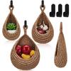Подвеска для фруктовой корзины Плетеные богемные подвесные корзины для кухни 3 шт. Подвесная корзина Ресторан Хранение Чеснок Овощи