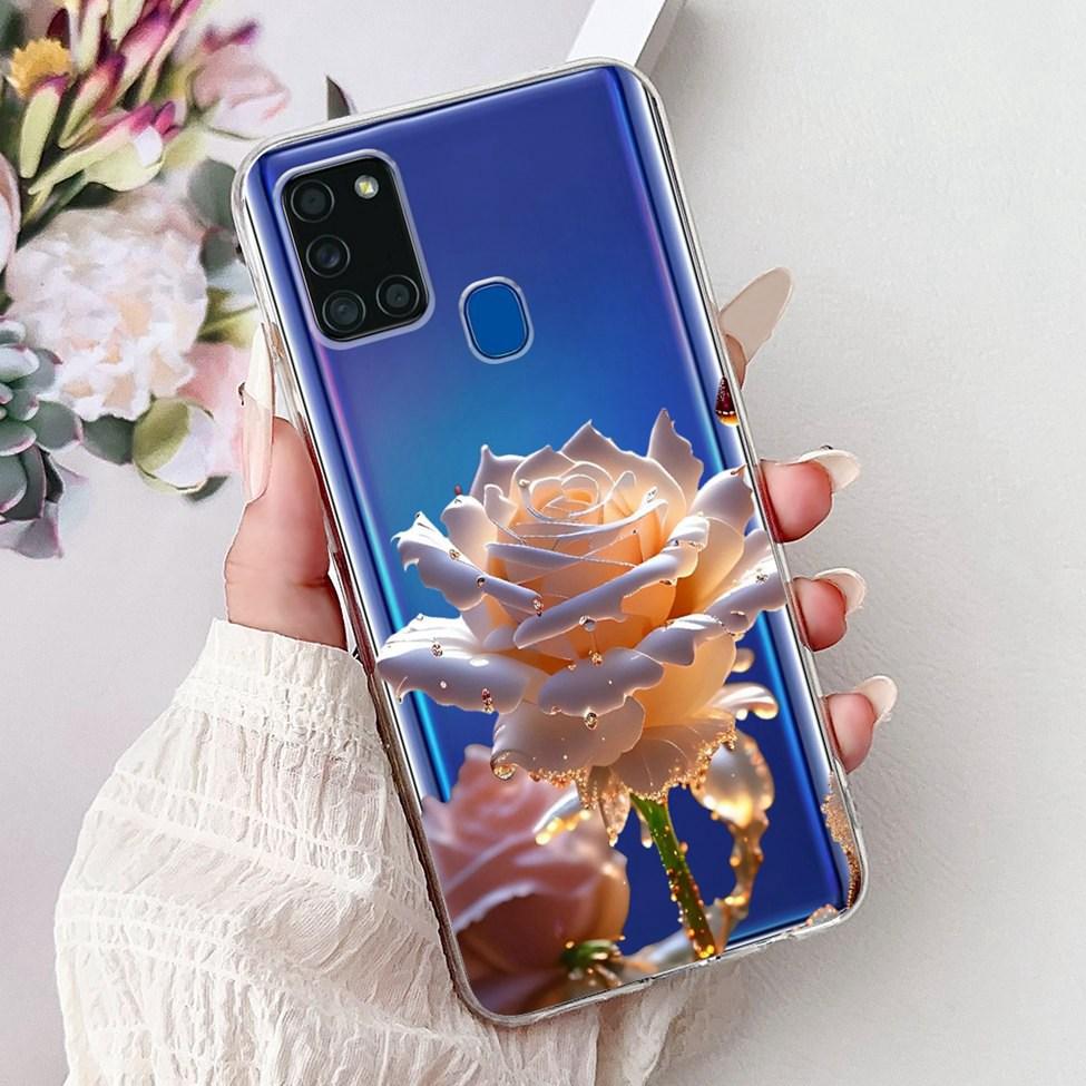 Для Samsung A21s Чехол Прозрачный Модный Роскошный Милый Расписная Задняя Крышка Для Samsung Galaxy A21s Чехол для Телефона A217F A217M A217N