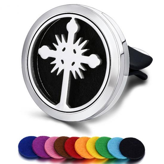 Многоразовый автомобильный освежитель воздуха, запах, диффузор для духов, клипса, автовентилятор, эфирное масло, медальон из нержавеющей стали, интерьер