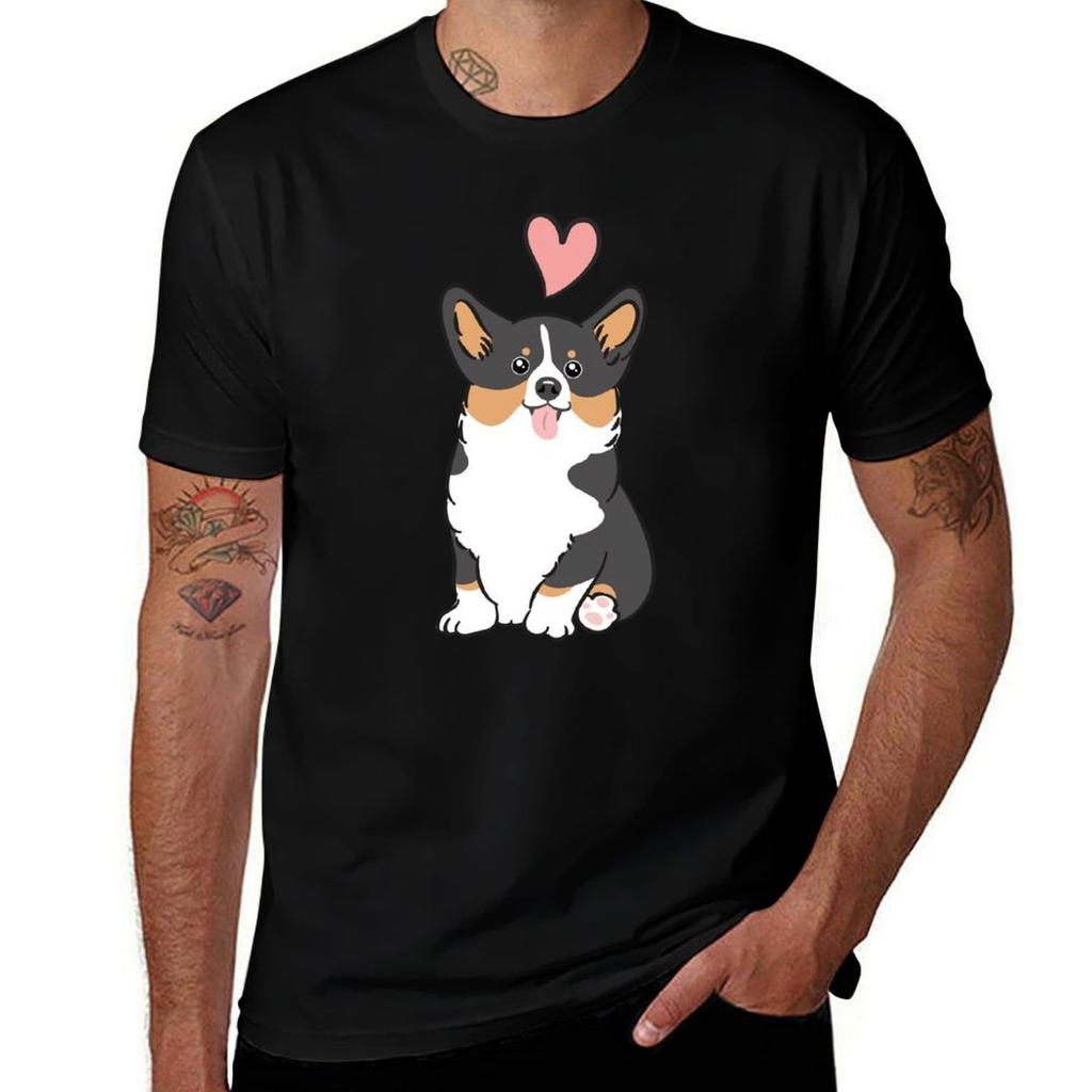 Love Corgi - Black Tri Color 2 T-Shirt t shirts for man graphic tees man t shirts graphic T-Shirt