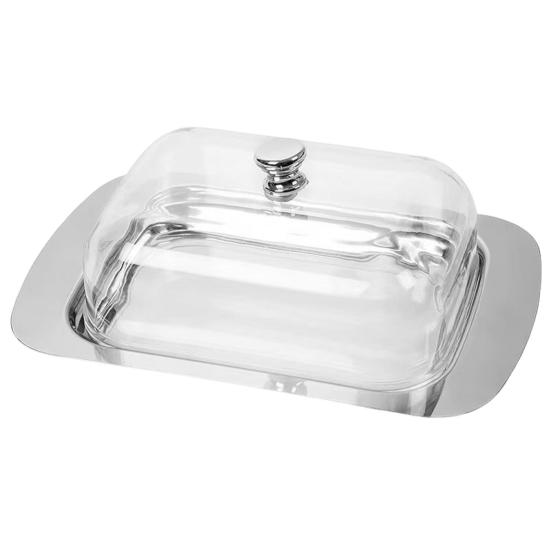 Stainless Steel Butter Box with Lid Airtight Butter Dish for Countertop Fridge Butter Keeper Tray for Cream Cheese