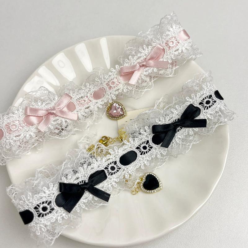 Короткий кружевной чокер Nekclace для женщин и девушек, мода Лолиты, готический воротник, ожерелье, подарок для вечеринки, косплей, ювелирные изделия