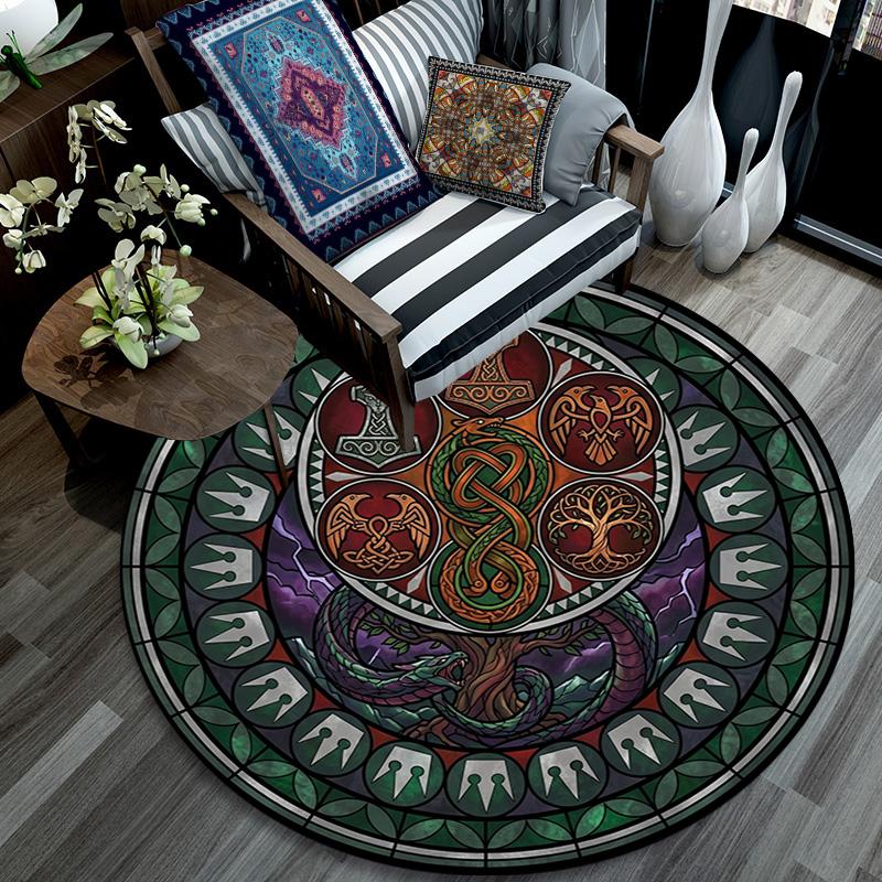 Boar Mythology Round Area Rug Under Office Chairs Bedroom Living Room Home Decor