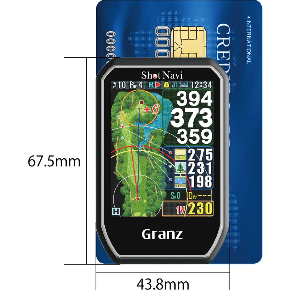 Shot Navi Granz BK Гольф GPS с сенсорным большим экраном Сделано в Оснащен новейшим GPS Michibiki L1S Соревновательный Панель разницы высот, Текст,