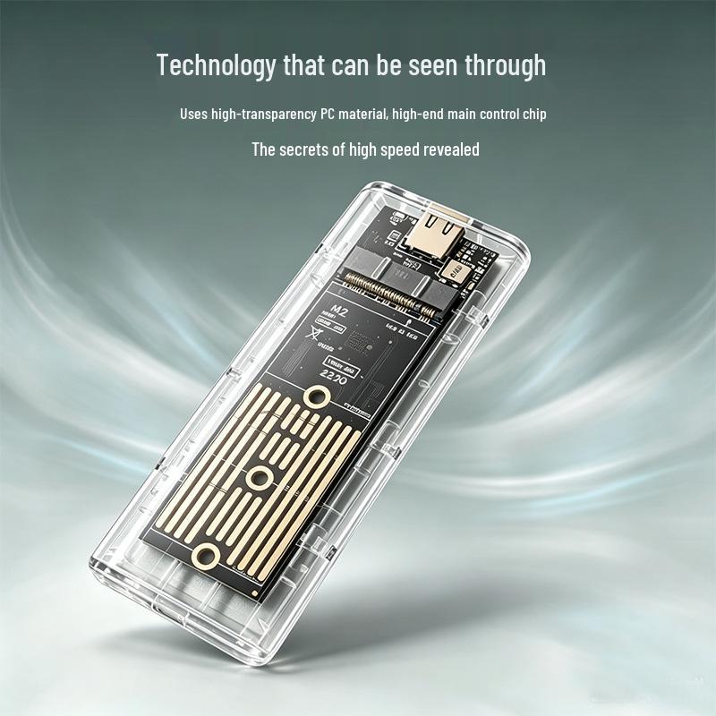 Прозрачный корпус для NVMe M.2 SSD, мобильный бокс для ноутбука 10 Гбит/с
