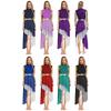 Womens Liturgical Dance Dress Metallic Shiny Long Sleeve Tiered Irregular Chiffon Hem Praise Worship Modern Performance Costume