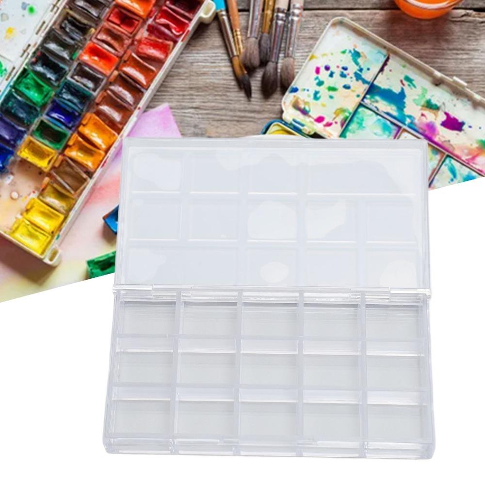 2PCS Transparent Paint Box 15 Grids Art Pigment Container Daily Art Class Arrangement