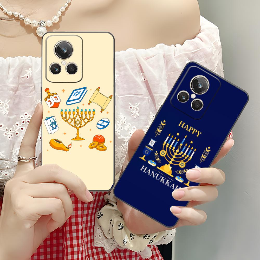 Еврейский чехол для телефона Ханука для Realme GT 8 Neo Pro C75 73 71 C67 65 C55 53 C35 31 C20 15 Цветной печатный чехол Красивый