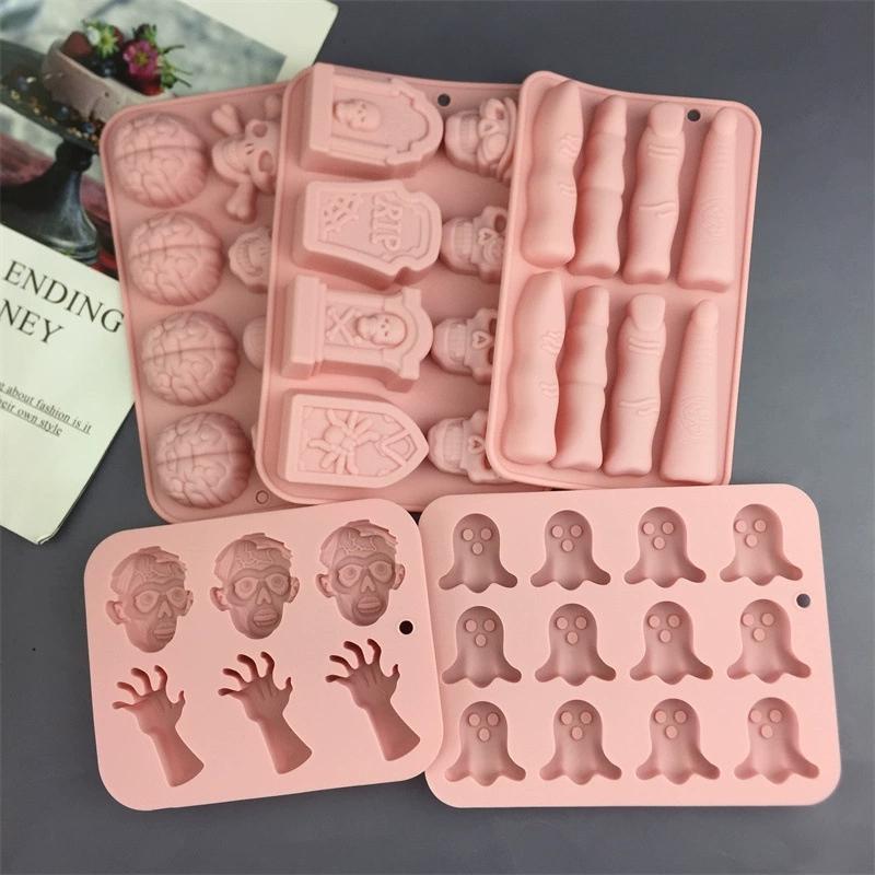 Halloween Holiday Silicone Baking Molds Reusable Pumpkin Bat Witch Moulds for Candy Chocolate Dessert Decor