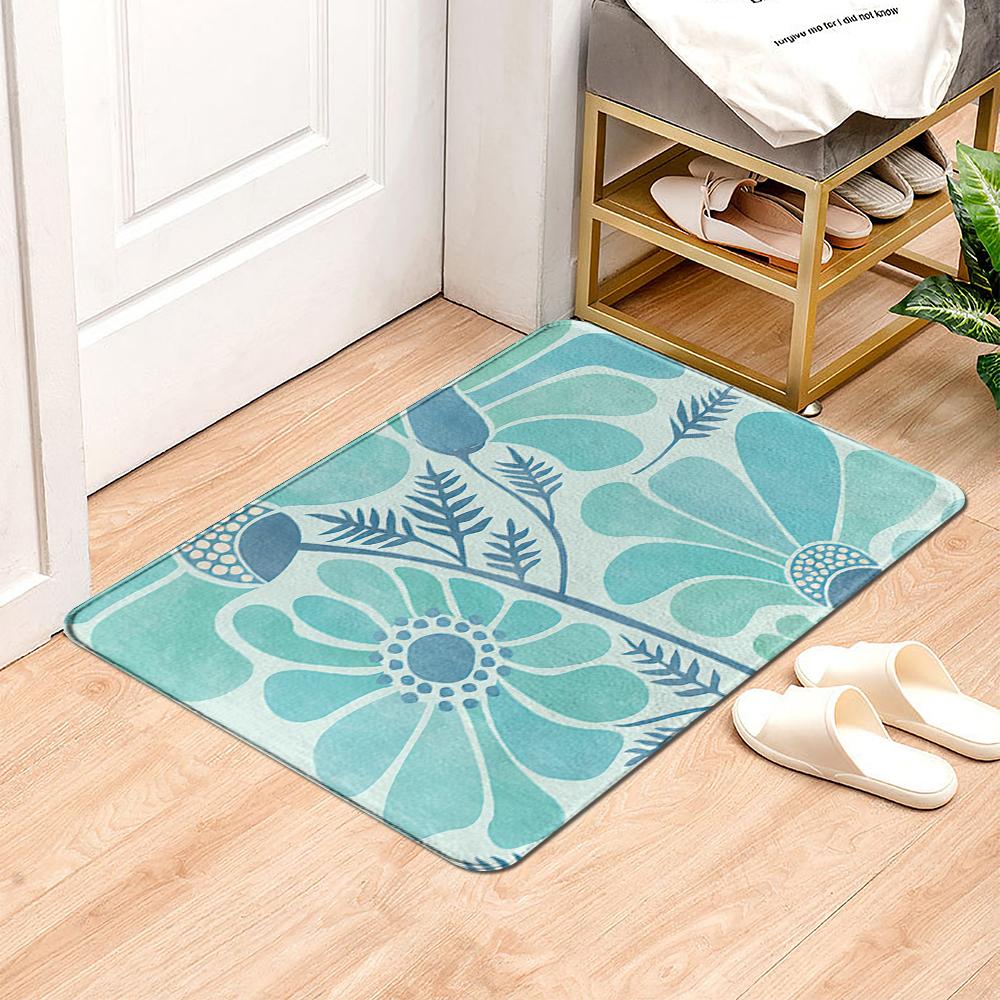Коврик с рисунком тропических растений, дверной коврик, домашний впитывающий коврик, влагостойкий для крыльца, спальни
