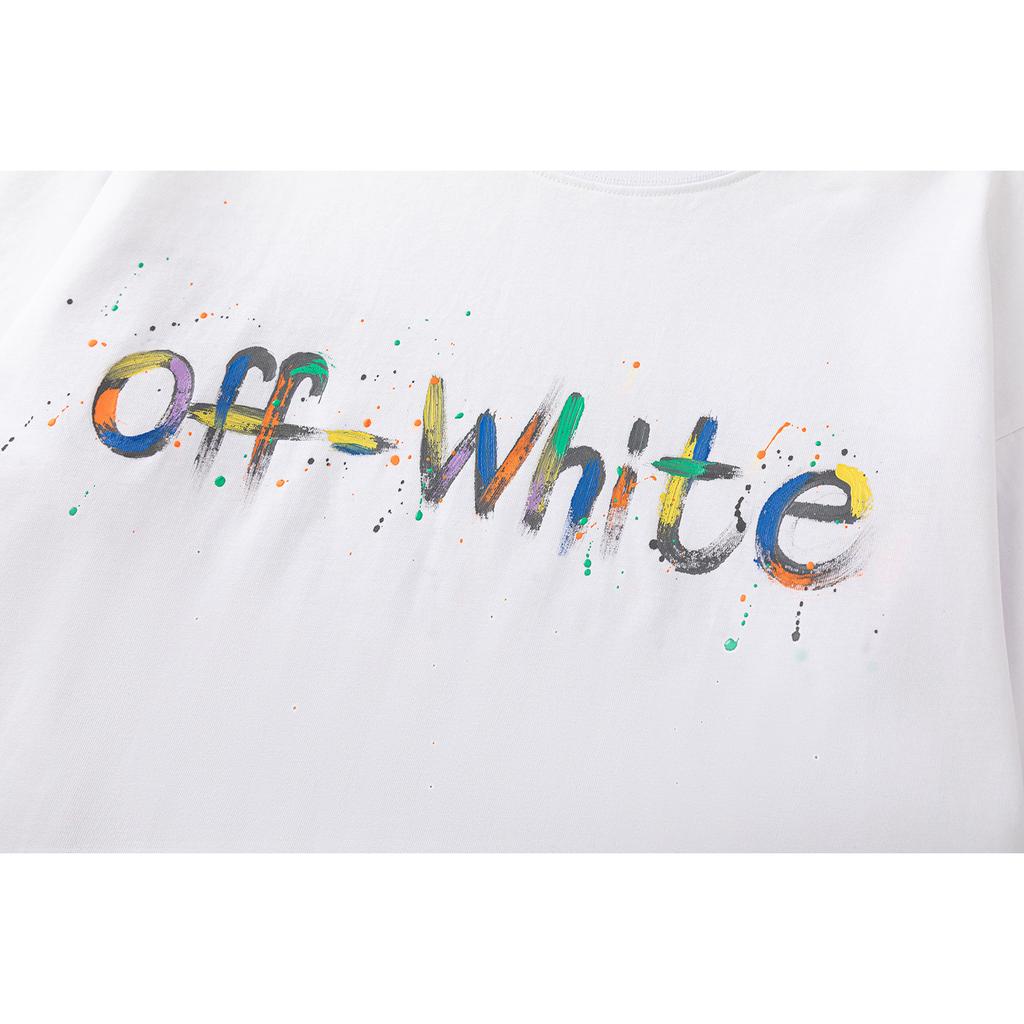 Off-White Новые цветные футболки с принтом из букв и стрелок, с круглым вырезом, с коротким рукавом, для мужчин и женщин, на весну и лето 2026