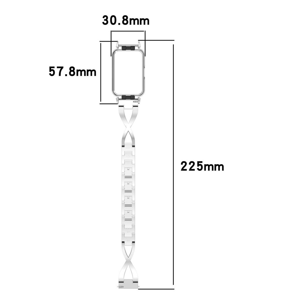 Для Samsung Galaxy Fit3 Ремешок для часов X-Style Со стразами Нержавеющая сталь с металлическим корпусом часов