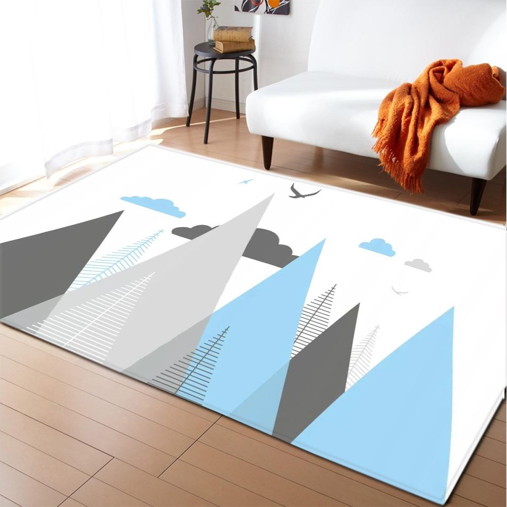 3D Three-Dimensional Large Carpet Door Mat Black And White Vortex Living Room Large Square Floor Mat Non-Slip Foot Mat