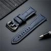 Высококачественный ремешок для часов из натуральной кожи 20 мм 22 мм 24 мм 26 мм Мужской ремешок для часов Черный Коричневый Синий Кожаный ремешок для часов