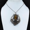 Tiger's Eye Pendant Copper Wire Wrapped Pendant Tiger's Eye Gemstone Jewelry Handmade Pendant Octopus Pendant Copper Jewelry Gift For Mother