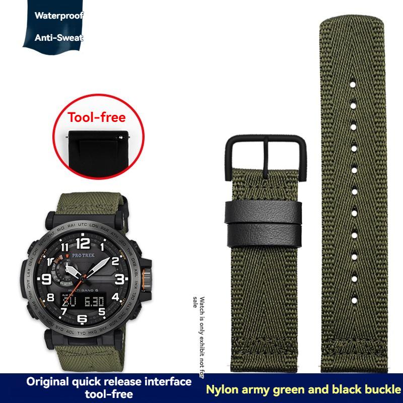 Для серии Casio PROTREK PRW-60/61/70Y/50/30 наручные ремешки для активного отдыха и альпинизма из силикона и нейлона мужские модифицированные аксессуары