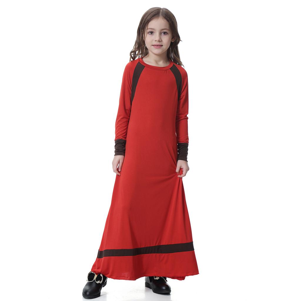 Цветное лоскутное платье для мусульманских девочек, традиционное детское длинное платье Абая, исламское Дубай, арабское длинное платье