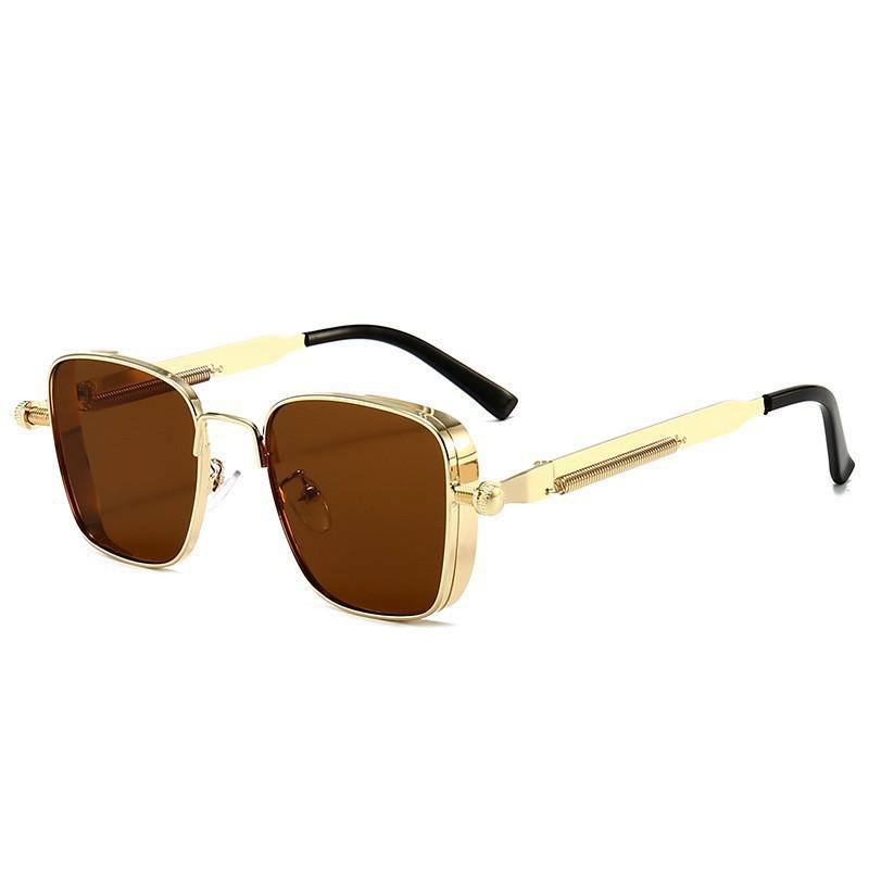 2025 Retro Square Steampunk Metal Sunglasses with Universal Fit
