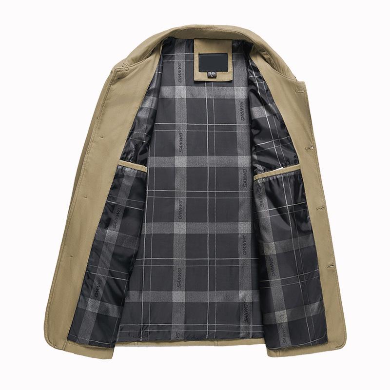 Хлопковая куртка мужская весенне-осенняя куртка с лацканами, повседневная деловая куртка на пуговицах