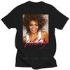 Черная футболка для мужчин летняя брендовая футболка Уитни Хьюстон Официальная футболка с улыбкой и автографом футболка для подростка модный топ