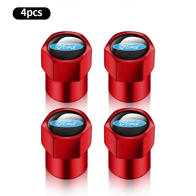 Car Sticker Ford 4pcs Car Wheel Air Valve Stem Cover Caps For Ford Focus Fiesta Ranger Mondeo Escort Falcon Flex S-MAX Kuga Must