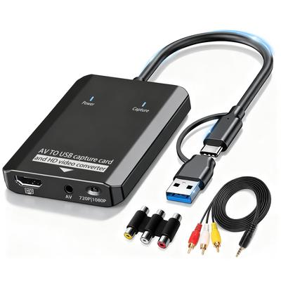 Конвертер VHS в цифровой RCA в HDMI USB карта видеозахвата Цифровой адаптер для аналоговых устройств Электронное устройство для сохранения старых воспоминаний на