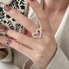 Simple Silver Color Rings for Women Men Couple Minimalist Handmade Heart Ring Party Jewelry Gift Prevent Allergy