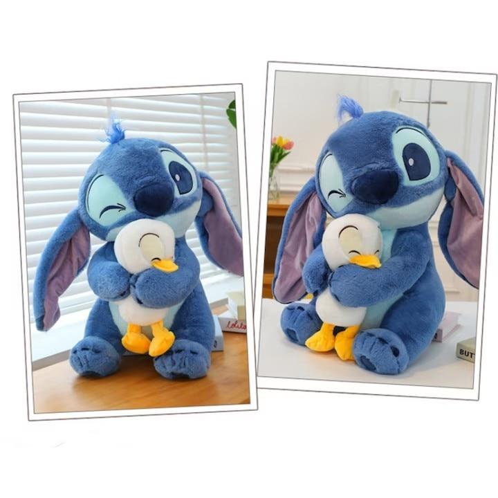 Stitch Plus Plush Toy 30x28cm Blue Duck Shape Hypoallergenic Kids Stuffed Animal Collectible Mascot