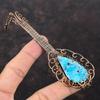 Tibetan Turquoise Pendant Copper Wire Wrapped Gemstone Pendant Handmade Pendant Copper Wire Wrapped Jewelry Guitar Pendant Jewelry For Gift