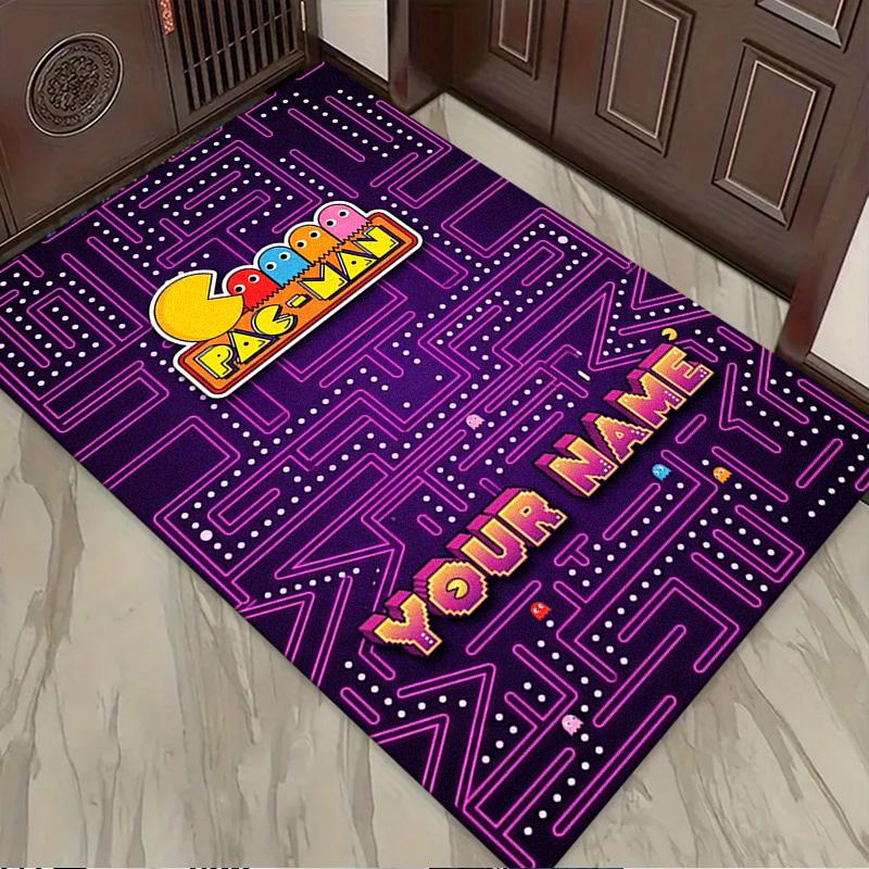 Name Custom PACMAN Carpet Rug for Living Room Bedroom Home Sofa Decoration,Kids play Non-slip Floor Mat