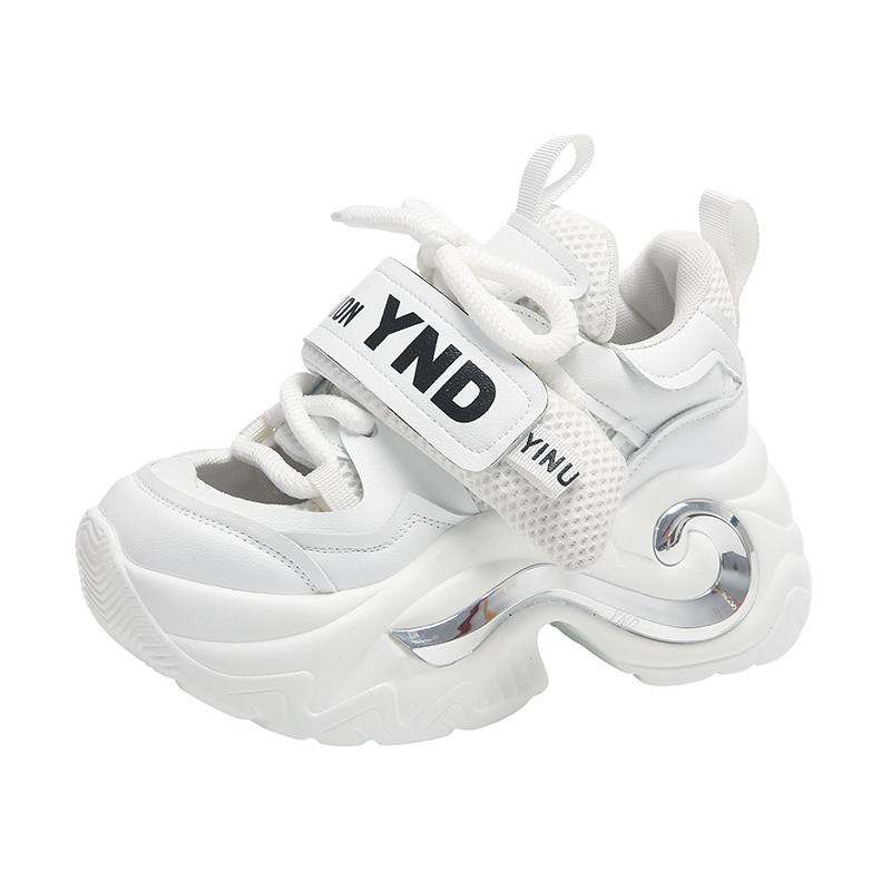 Модные летние блестящие кроссовки на массивной платформе с пайетками для женщин, дышащие, на шнуровке, увеличивающие рост, женские, модные, милые розовые кроссовки