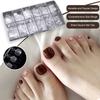 240/504 Pcs DIY Pedicure Patches Square Toe Nail Tip Press On Full Cover False Toenail Extension Kit Clear Matte Fake Nails for Salon And Beauty